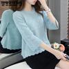 Spring and Summer Women's Clothing Round Neck Seven Cent Sleeve Loose Bottom Shirt Hollow Knitted Shirt