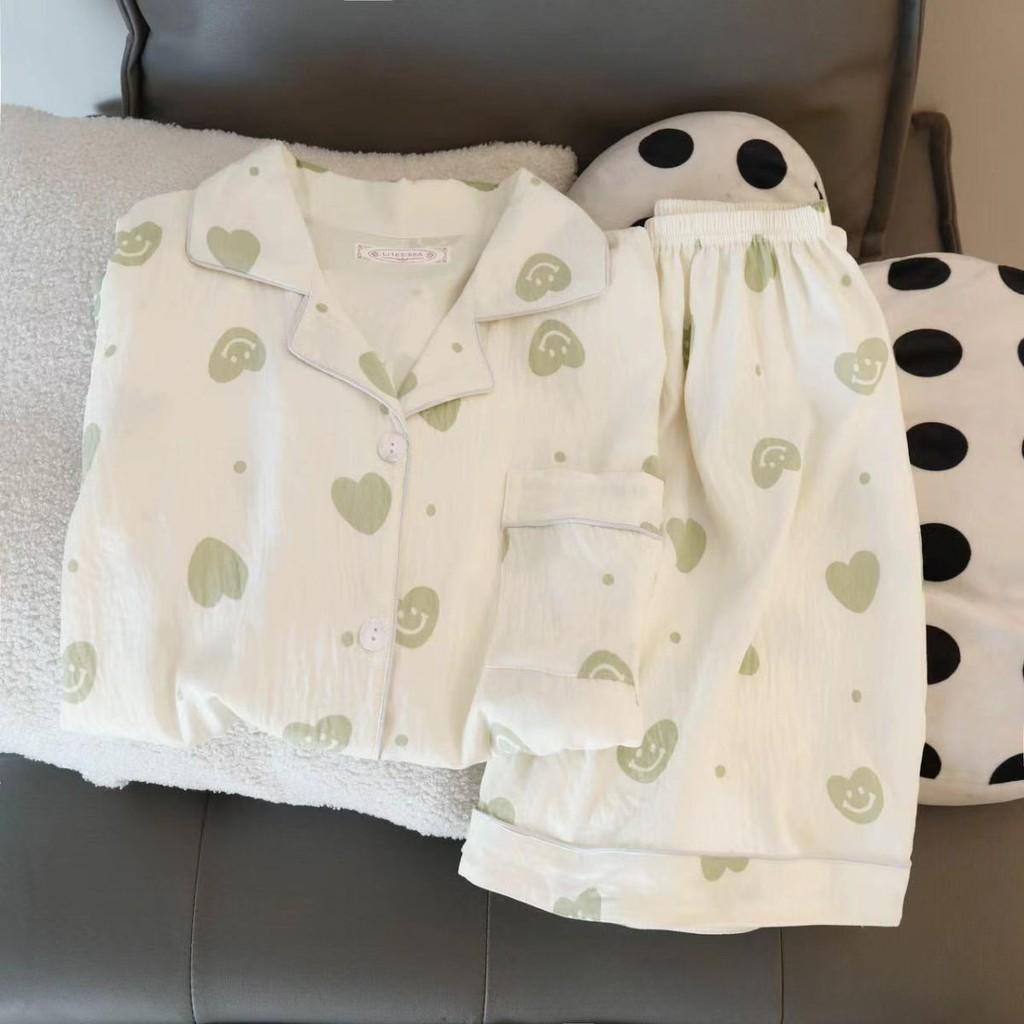 Cloud Cotton Short Pajamas Set With Breathable Fabric For Youth Women Summer Sleepwear