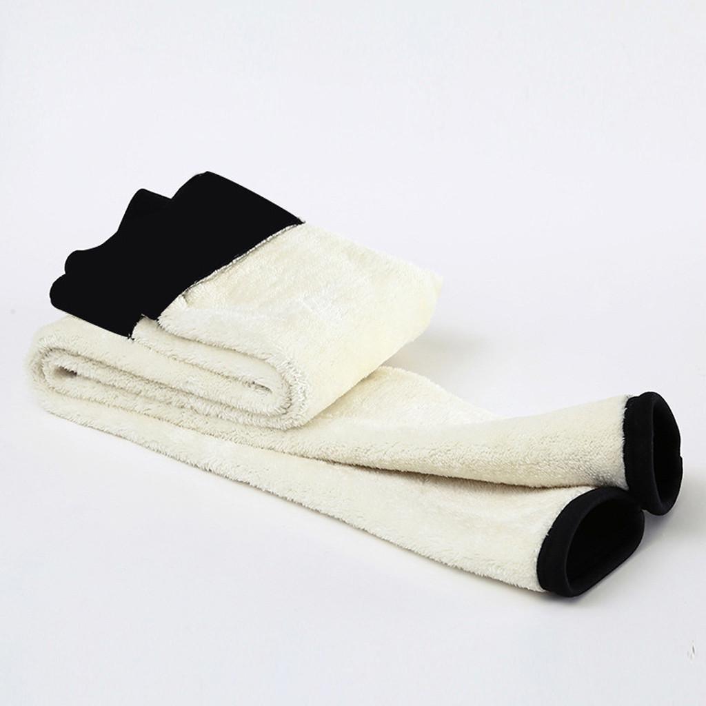 Solid Warm Winter Tight Thick Velvet Wool Women Cashmere Pants Trousers Leggings