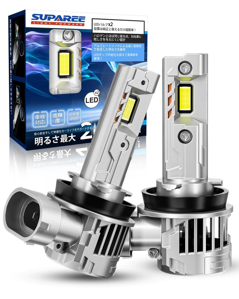 Beam SUPAREE H11 LED Vehicle Inspection Super Bright H8 LED Fog 6000K Natural H16 LED Fog Quadruple Heat Quiet Halogen New Linear Noise Long IP68