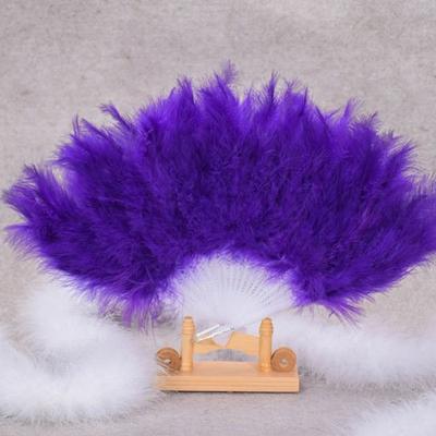 Soft Fluffy Lady Burlesque Wedding Hand Fancy Dress Costume Dance Feather Portable Fan Chinese Decoration Weddings Decorative