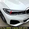 Bil Strålkastare Framlampor Ögonbryn Ögonlock List Cover Trim För BMW 3-serie G20 - 2024 Svart / Kolfiber Tillbehör