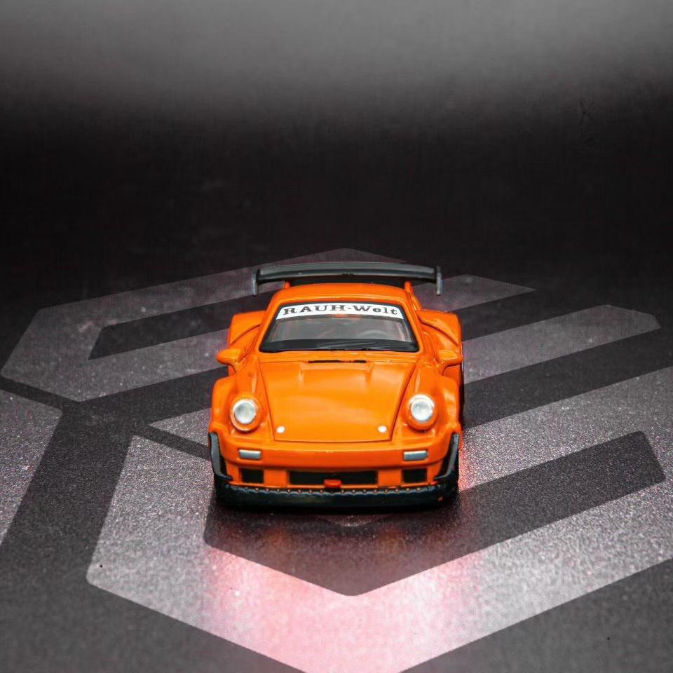 FG Model 1: 64 Porsche RWB 930 Widebody Modified Metallic Orange Alloy Full Open Die Casting Car Model Collection Gift