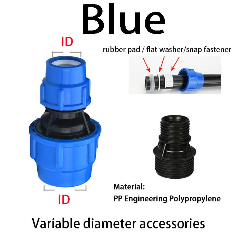 20/25/32/40/50/63mm PE Pipes Reducer Connector Reducing Water Pipe Joint Plastic PVC Fittings Irrigation Water Pipe Fittings