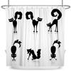 Funny Cat Shower Curtain Cartoon Cute Cats Dog Kids Shower Curtain for Bathroom Waterproof Polyester Home Decor Shower Curtains