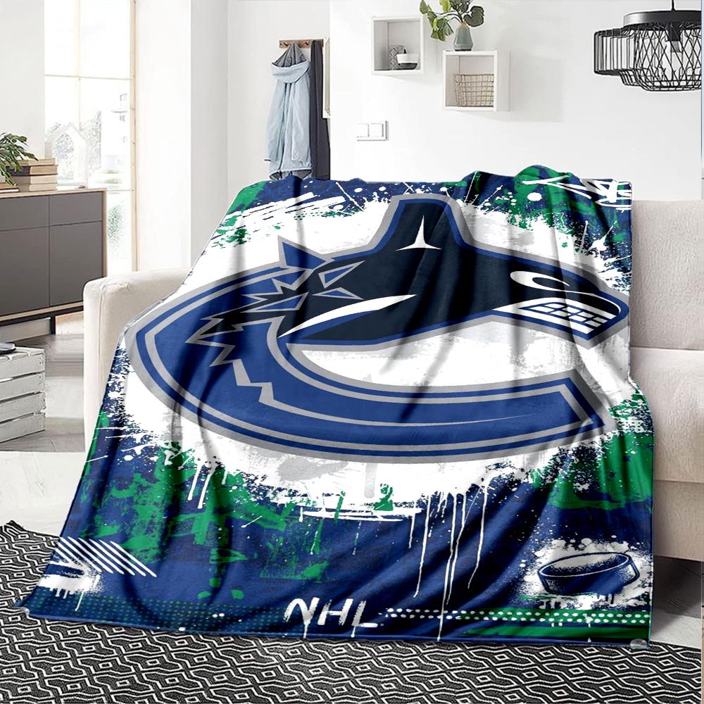 VANCOUVER CANUCKS Print Flannel Blanket High Quality Warm Comfortable Cover for All Seasons Perfect for Gifts Home Decor