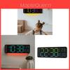 Relógio de Parede Digital Moderno Com Luz LED RGB Brilho Noturno Para Decoração de Sala de Estar