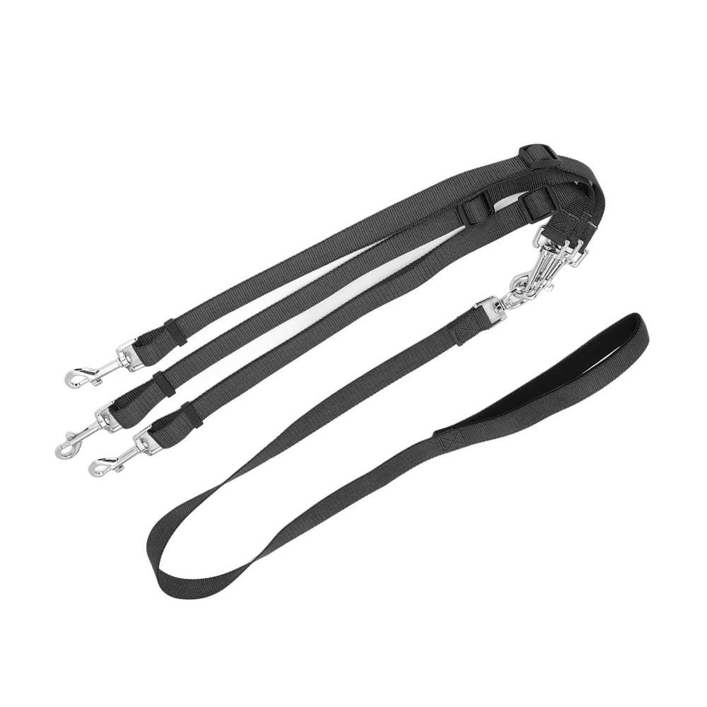 Nylon Fabric Three Way Dog Leash Adjustable Length Pet 3 In 1 Leash Dog Split Leash Park Travel