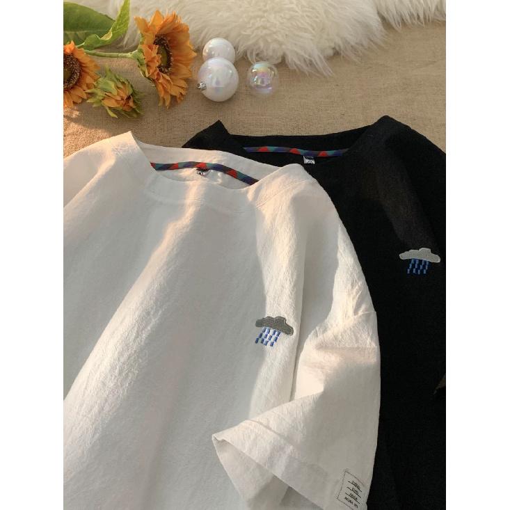 Cotton Short Sleeve t Men's T-shirt ins Trendy Brand Hip Hop Style round Neck Bottoming Shirt Top Summer