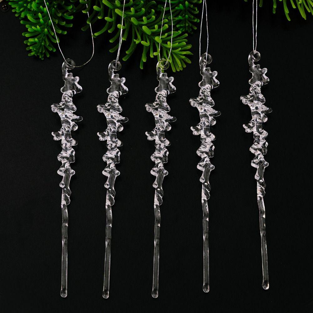 5 Stück Simulierte Weihnachts-Eisanhänger Transparent Frostspitzen-Anhänger Festival-Gastgeschenke