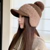 Autumn and Winter Thickened Ear Bag Rabbit Fur Baseball Bag Head Hat Women's Versatile Casual Ear Protection Fleece Knitted Cap