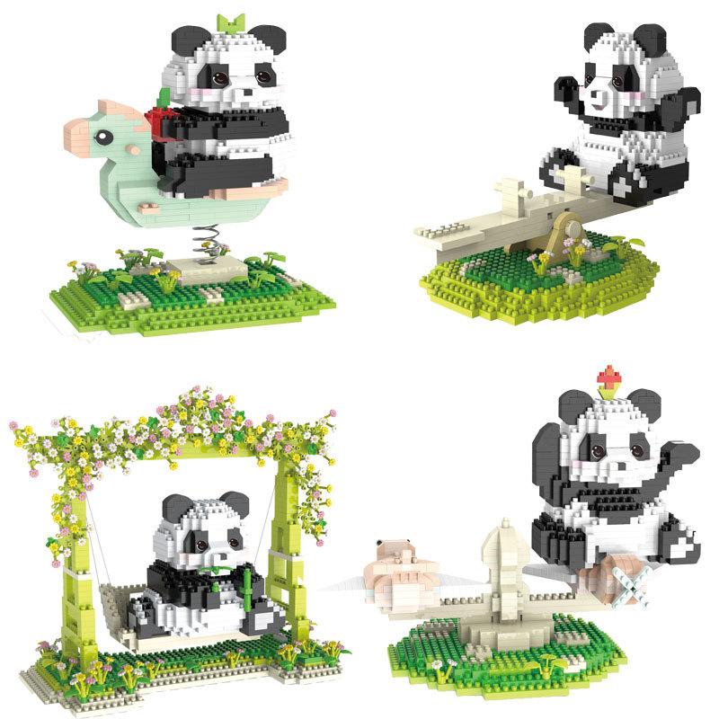 Creative Giant Panda Building Blocks Small Particle Educational Toys Desktop Ornaments Children's Holiday Gifts