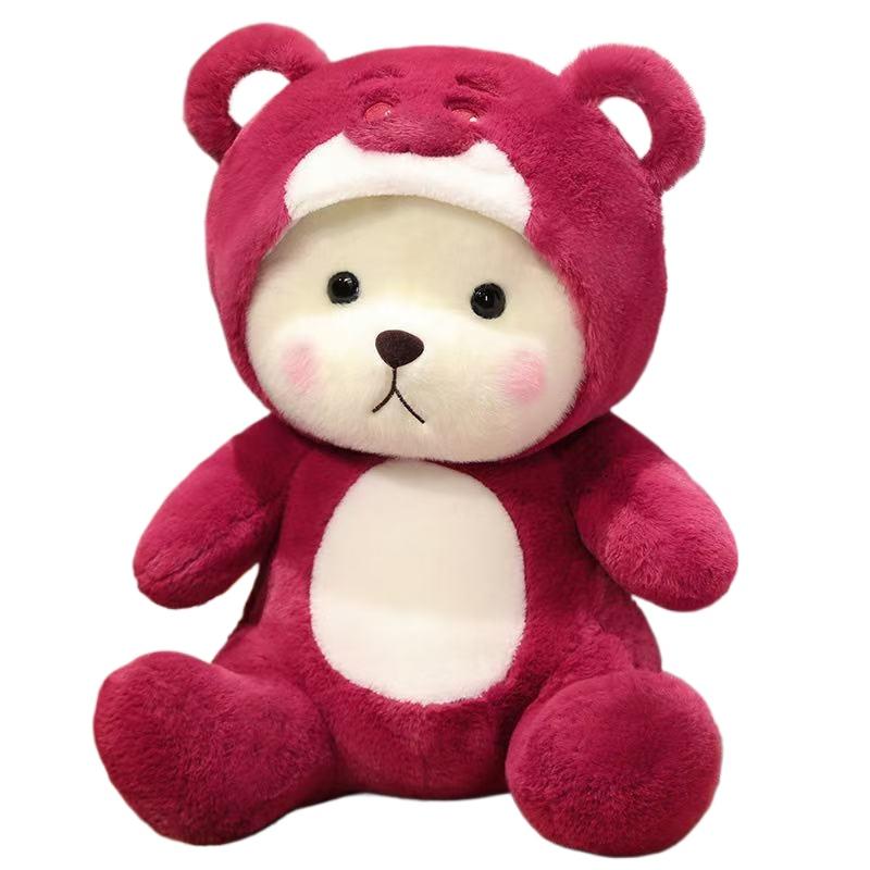 

27cm Transformed Bear Doll Simulation Plush Toy Handmade Doll Cartoon Anime Cute Pillow Cushion Home Decoration Children s розовый