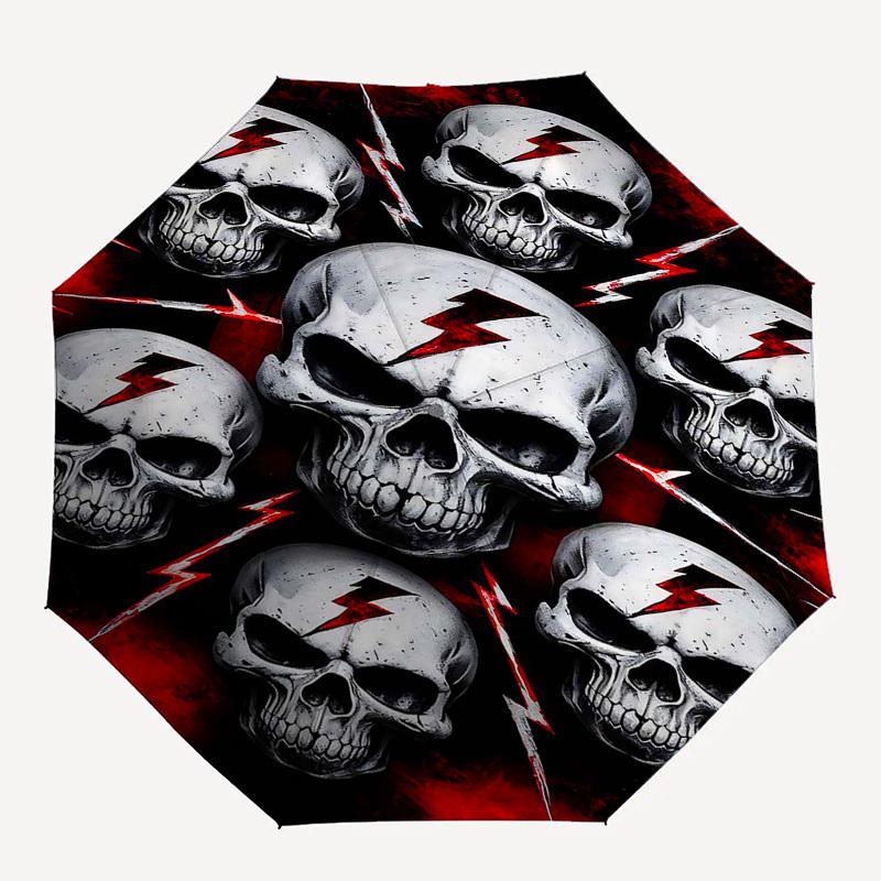 

1pc Skulls Lightning Automatic Open,Windproof, Compact Travel Umbrella, Gift for Birthday, Christmast93026