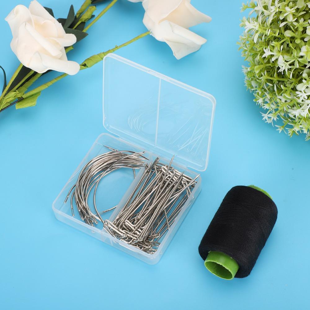 71pcs Plated Steel Wire C Curved Needles Set Handmade Leather Craft Needles For Leather Craft