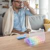 21-Compartment Weekly Rainbow Pill Organizer for Elderly - Moisture-Proof, Portable Travel Pill Box (3x Daily)