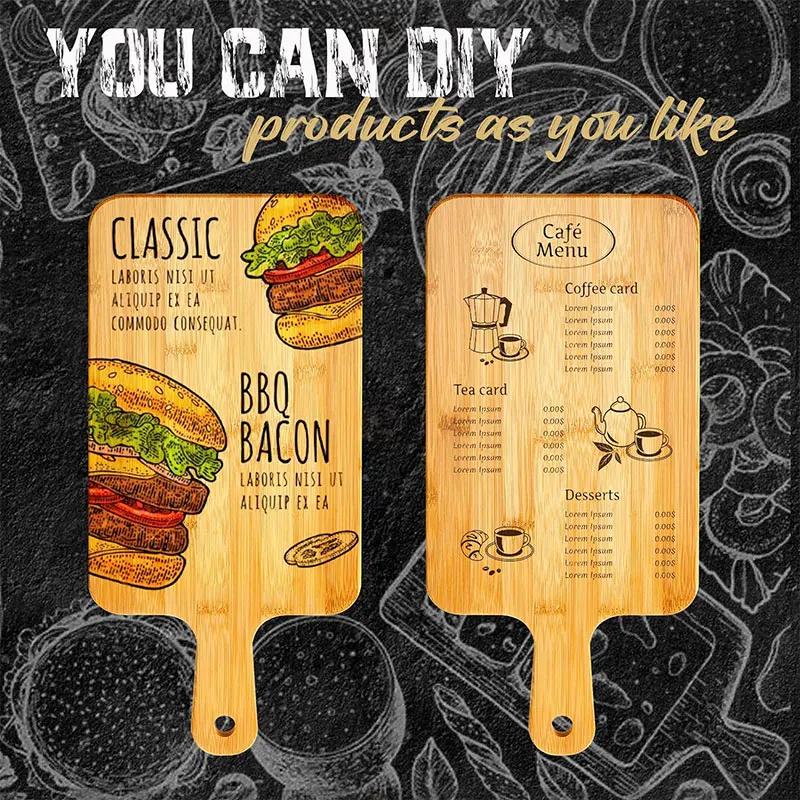 Bamboo Cutting Boards for Kitchen Bamboo Chopping Board with Handles for Pizza Bread Steak Tray Baking Serving Board