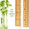 One-Meter Double-Sided Wooden Bamboo Ruler with Metric & Inch Scales for Sewing & Measuring.