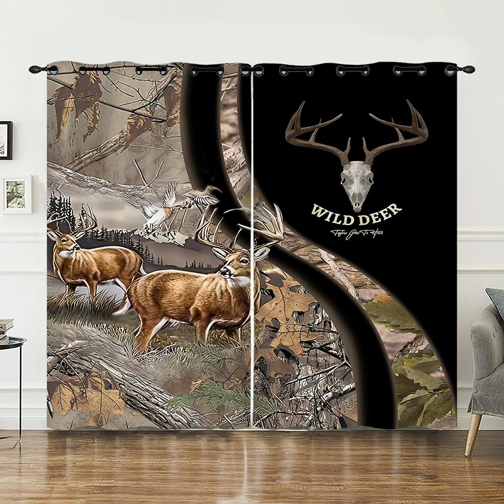 

Шторы Животные Олень Шторы Спальня Гостиная Блэкаут Шторы Перфорированные 140cm*245cm*2