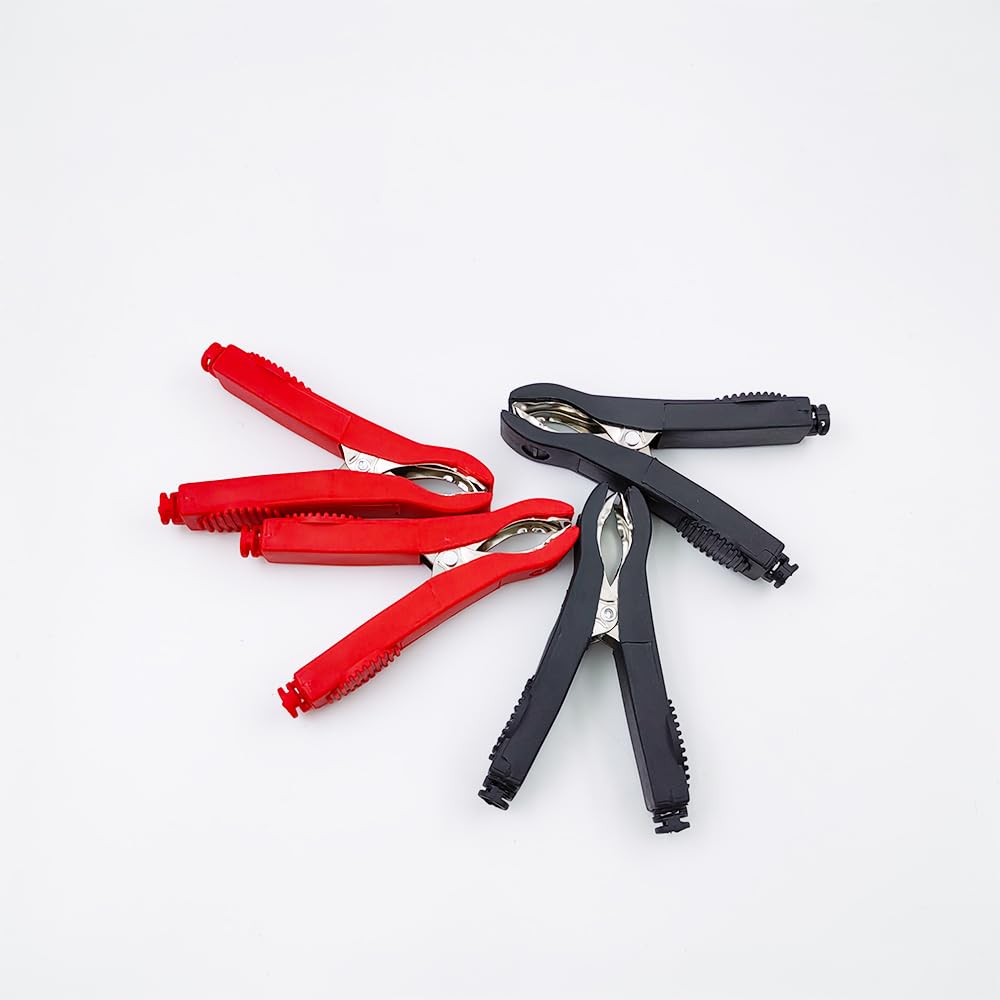 Set mit 4 Krokodilklemmen 35A 82mm Spannungsprüfklemmen Klemmen Robuste Isolierung