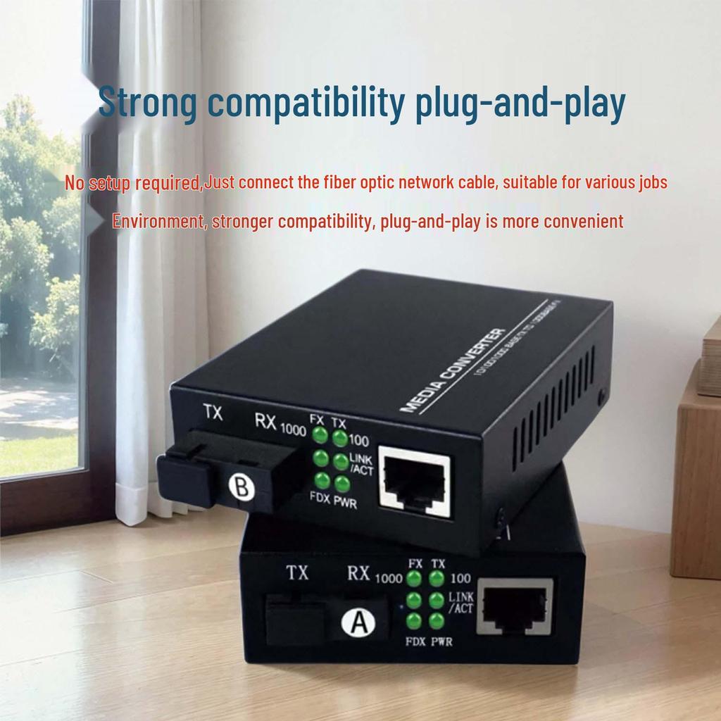 HTB-GS-03AB Single-Mode Single-Fiber Optic Transceiver SC - Gigabit 1 Fiber, 1 Electric