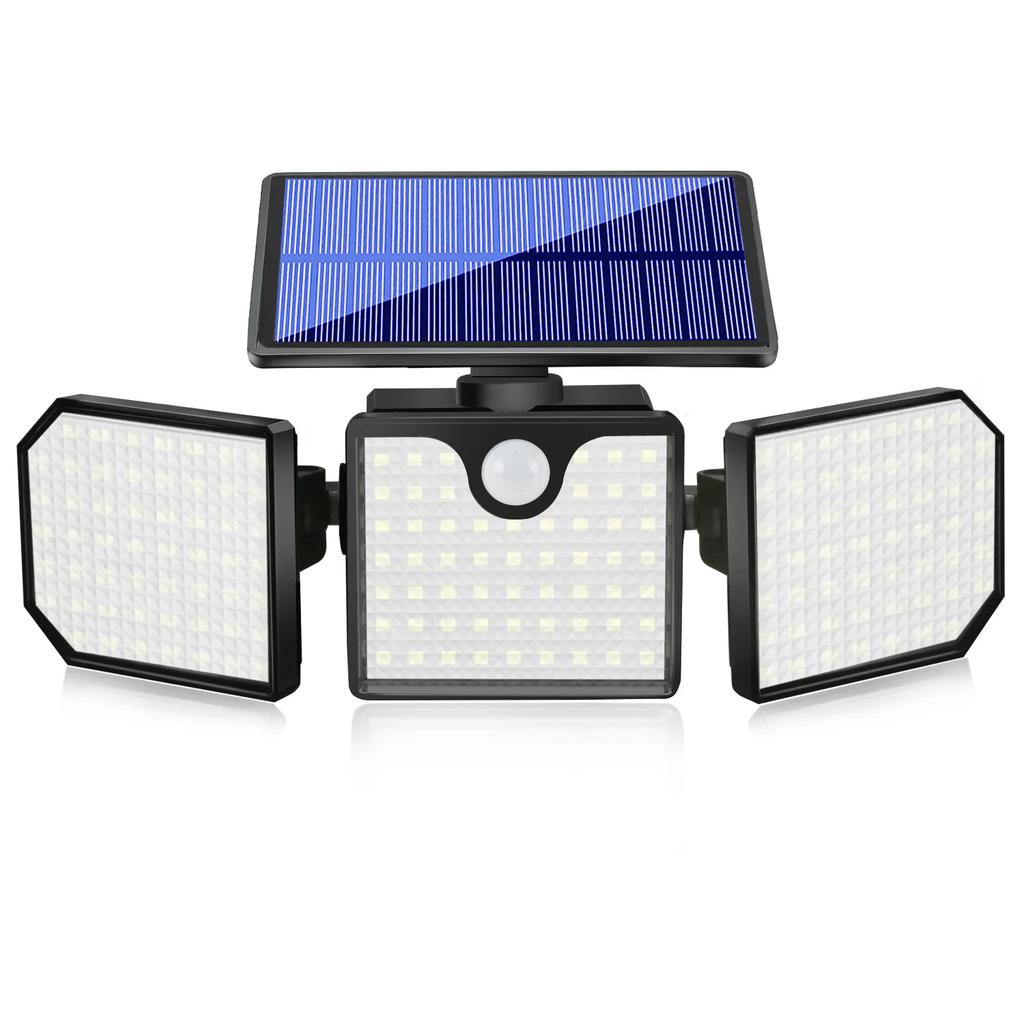 230LED Solar Lamps Wall Light Waterproof IP65 Outdoor Warning Light Strobe Garage Lamp Strobe Light Control Human Body Induction
