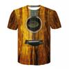 Summer Round Neck 3D Musical Instrument Print Top Fashionable Casual Short Sleeved Men's T-shirts