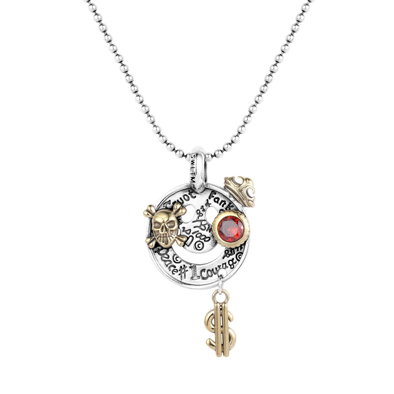 

Ретро-ожерелье с улыбающимся лицом для женщин, легкая роскошная нишевая дизайнерская цепочка в стиле хип-хоп, цепочка на ключицу, цепочка на свитер