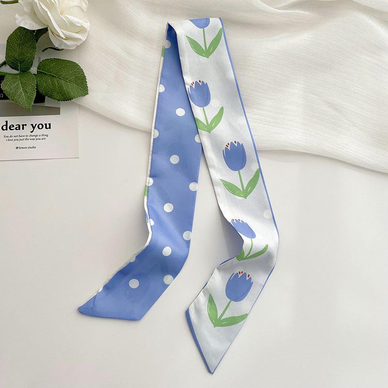 Long silk scarf, high-end new versatile hair tie streamer, atmosphere ribbon, spring and summer decorative scarf, tied bag streamer