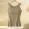 Square Neck Thermal Tank Top With Built In Bra