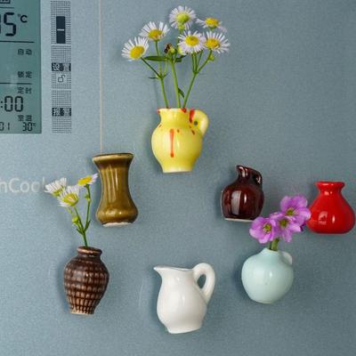 DIY Keramik Mini Vase Kühlschrank mit Magnetischer Saugkraft Blumengesteck Dekoration Fingerspitzen Kühlschrank Dekoration