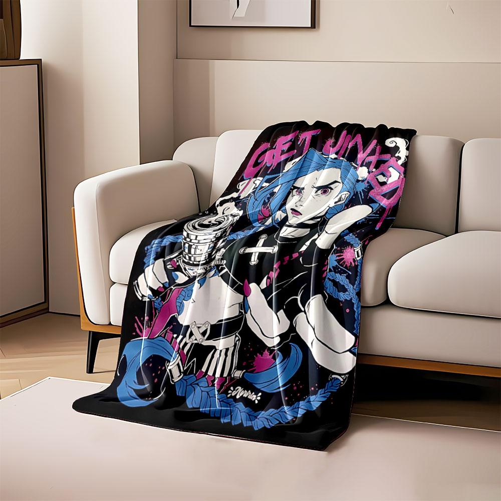 

Graffiti-style text with bold colors, dynamic character pose, and splashes. for all seasons blanket lunch break throw gift 80cm x 120cm