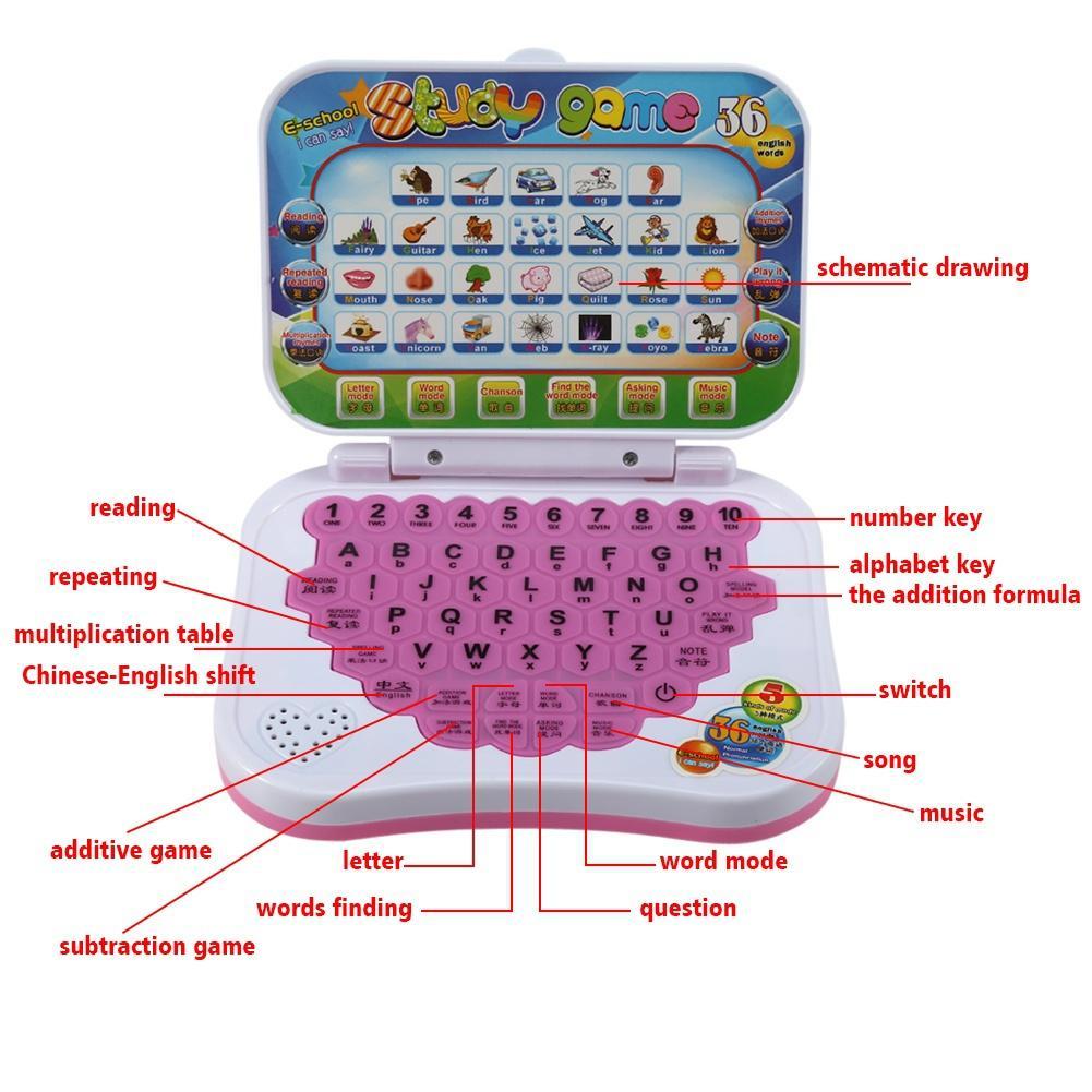 Baby Kids Bilingual Educational Learning Study Toy Laptop Computer Game  günstig kaufen — Preis, kostenloser Versand, echte Bewertungen mit Fotos —  Joom