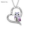 Women Necklace Heart Shape Dress Up Jewelry Owl Sculpture Bright Luster Necklace Fashion Gifts