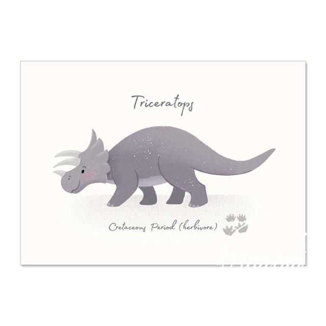 

Трицератопс Птерозавр Мультфильм Динозавр Настенная Живопись Холст Картина Скандинавские Плакаты И Принты Настенные Картины Для Детской Комнаты Декор Без Рамки 21*30cm No Frame