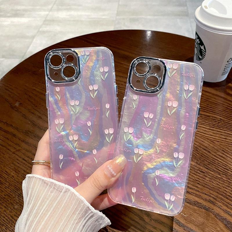 

Підходить для 15Promax Phone Case Shell Pattern Tulip IPhone 14 Lens Film 13 High-end Feel 12 iPhone 13 Pro безодня