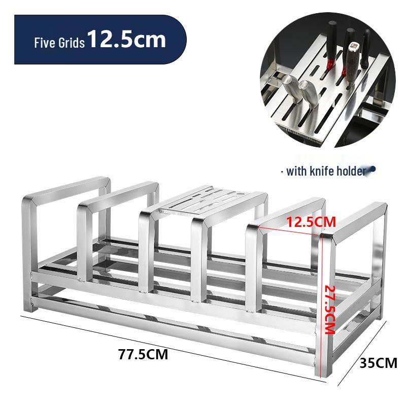 

Zhishi Stainless Steel Chopping Board & Knife Rack