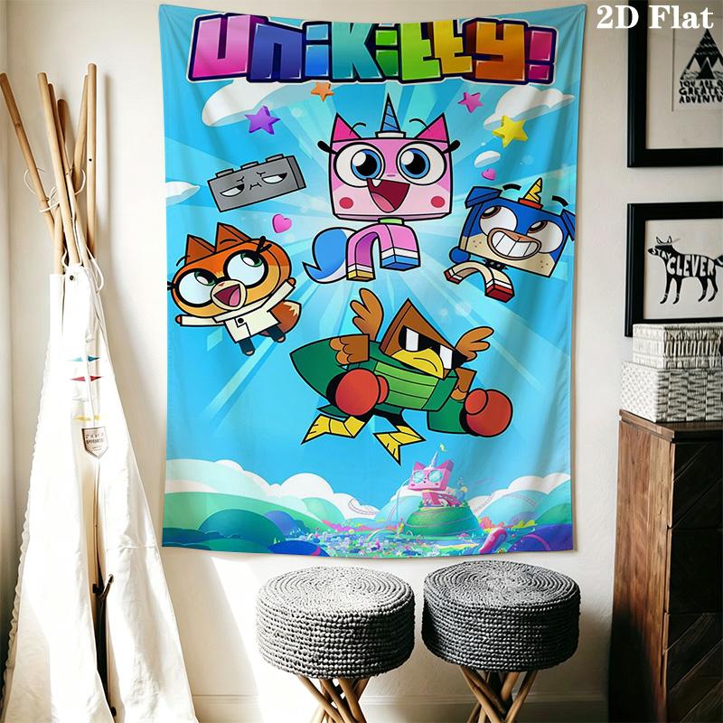 Unikitty Cartoon-inspired Pattern Home Decor Tapestry, Wall Hanging, Decorative RV Wall Cloth.XGT0914215