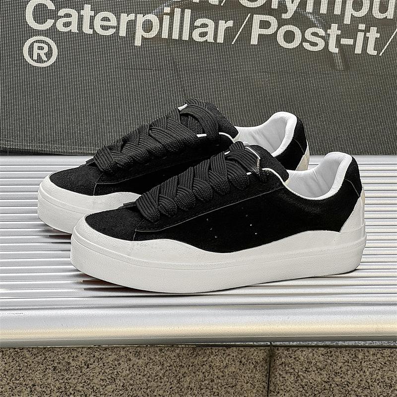 

New men s shoes niche low-top men s shoes fleece leather trend sports and leisure board shoes men s trend 44 чёрный