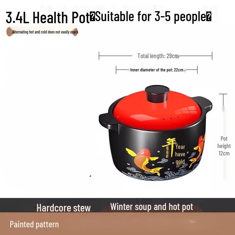 Wuhe 3.4L Clay Pot for Gas Stoves
