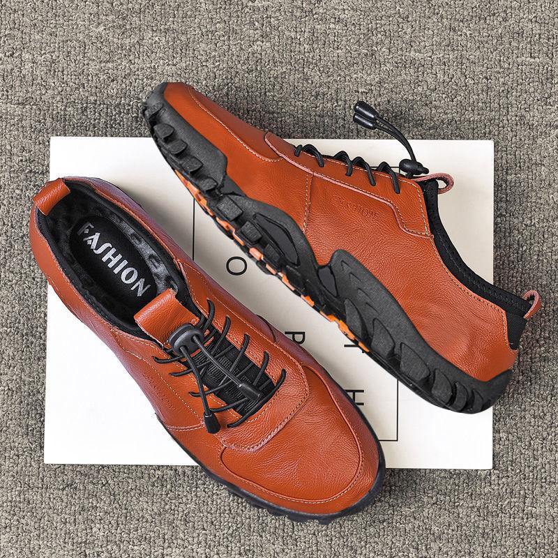 2024 Sommer neue lässige Herrenschuhe einpedalige Lederschuhe Herrenmode britische Schuhe Trend Sportschuhe