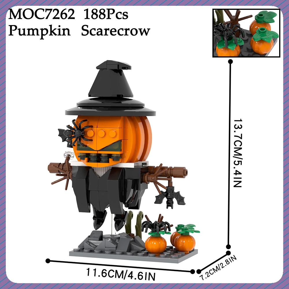 MOC Halloween Brick Ghost Graveyard Pumpkin Carriage House Witch Compatible Building Blocks Toys For Children Adult Friends Gift