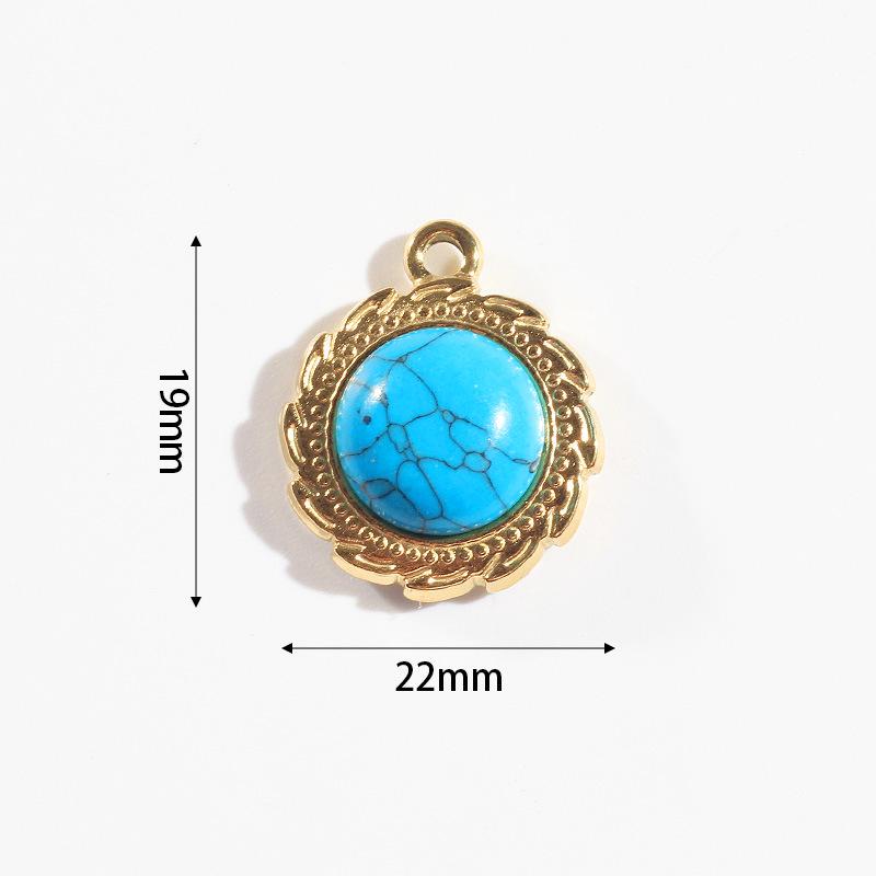Retro-Inspired Oval Turquoise Pendant with Colorfast Inlay - DIY Jewelry Accessory