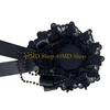 49MD Ornate Gothic Wedding Fascinator With Rosette Ribbon Roses And Adjustable Hair Clip Design