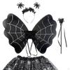 Halloween Costume Set Headband Hair Band Clothes Outfits Tutu Skirt and Wing Festival Theme Party