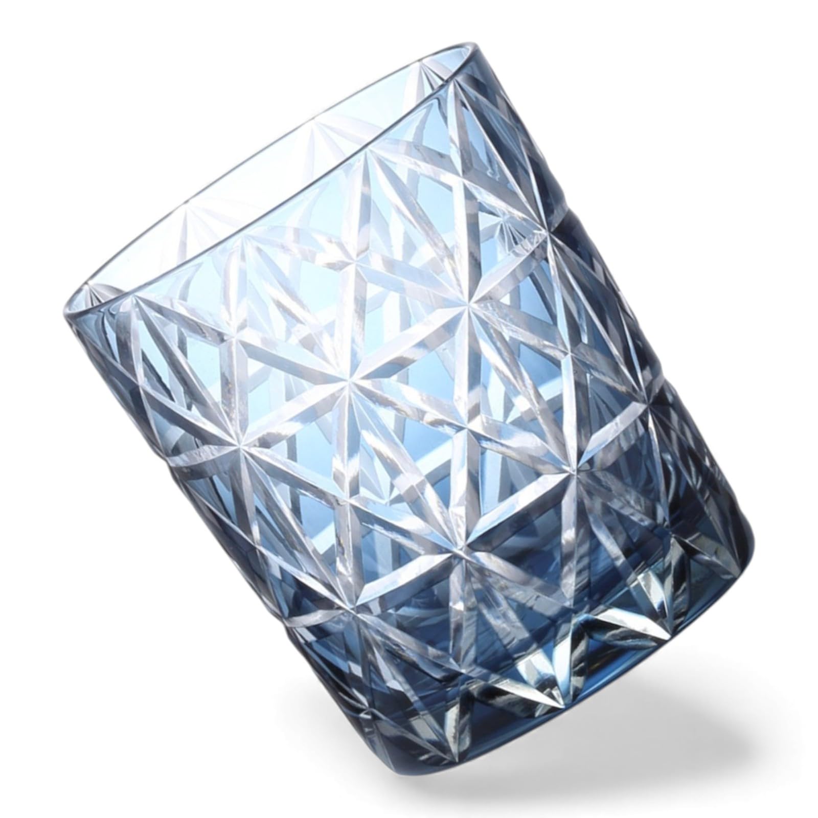 

Dinner Luxe Cut Glass Rock Glass Cup 280cc Diamond Pattern Ink Blue Kouga Takumi-fu 80xH90mm PNO.332357