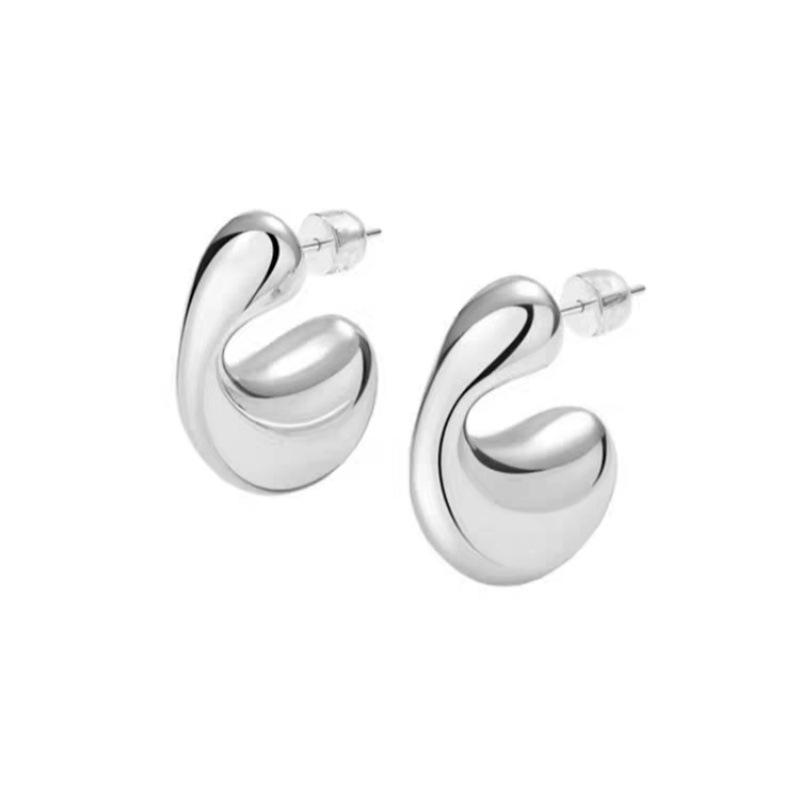 S925 Silver Water Drop Earrings: Trendy European & American High-End Fashion Accessory.
