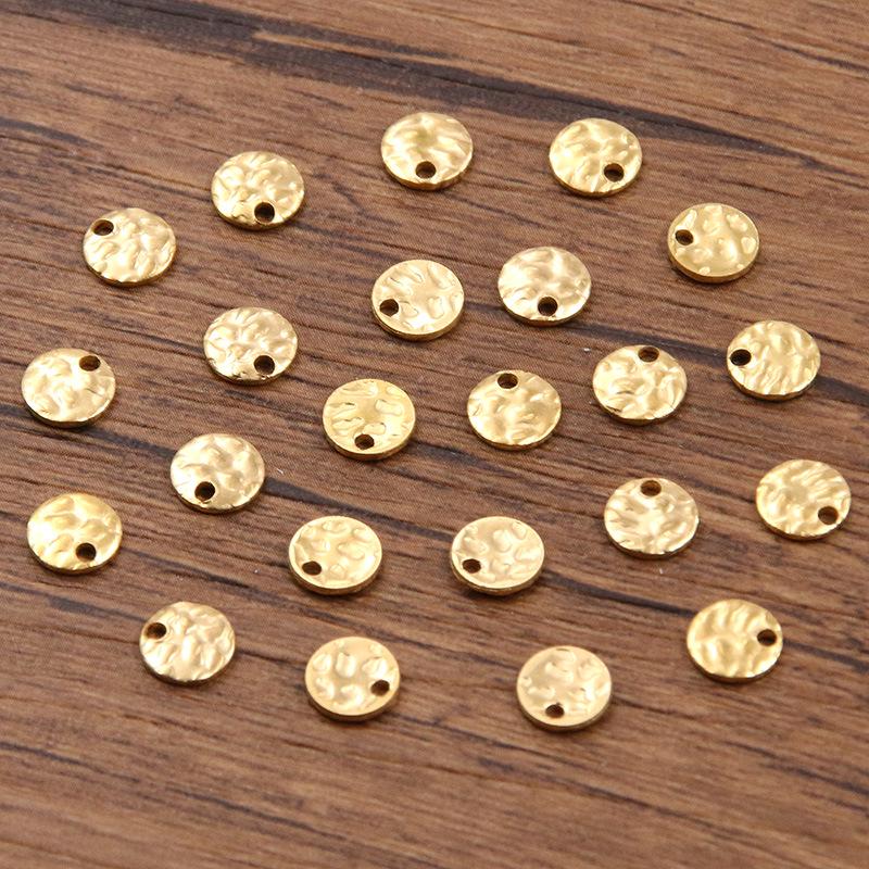 Stainless Steel Rippled Relief Beads for DIY Necklace Jewelry (6-12mm)