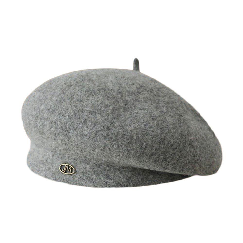 Retro Plain Cap Solid Color French Artist Hat Autumn Winter Wool Berets Hat  for Women