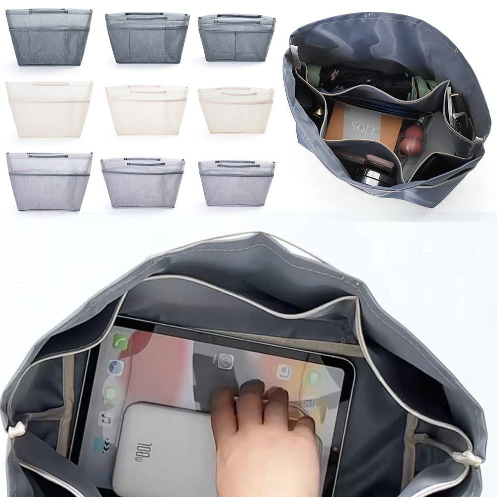 Nueva Bolsa Interior de Malla de Nylon Multibolsillo Gran Capacidad Bolsa de Revestimiento para Bolso Anticolapso Amplía Espacio Bolsa Organizadora de Inserción para Viaje